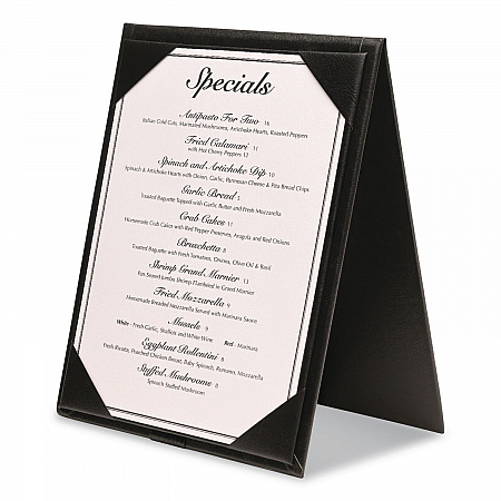 Table-Top Menu Holder, For 4 x 6 Insert, 4.6 x 6.7 Holder, Black (SPLSMENU4X6A)