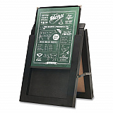 Double Sided A-Frame Chalkboard and Menu Holder, Black/Clear 8.5 x 11 Surface, Black Frame, 11 x 14 (MENUAFRAME)