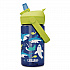 Thrive FlipStraw Plastic Water Bottle, 14 oz, Sharks and Rays Design, Blue/Yellow (2860403041)