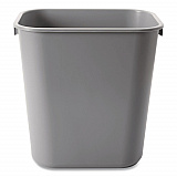 Deskside Plastic Wastebasket, 3.5 gal, Plastic, Gray (2955GRA)