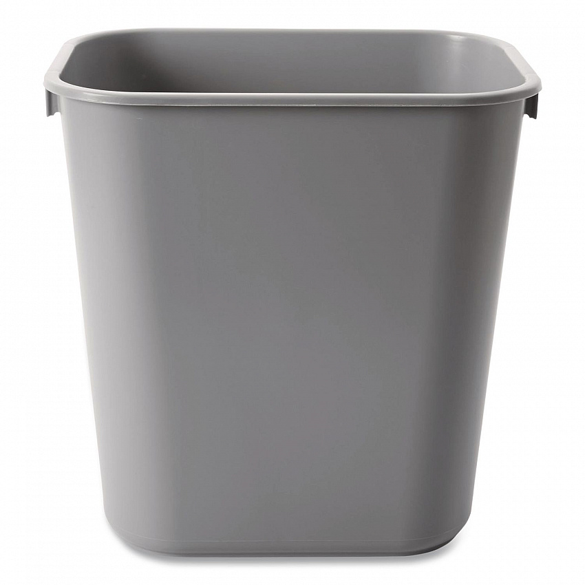 Deskside Plastic Wastebasket, 3.5 gal, Plastic, Gray (2955GRA)