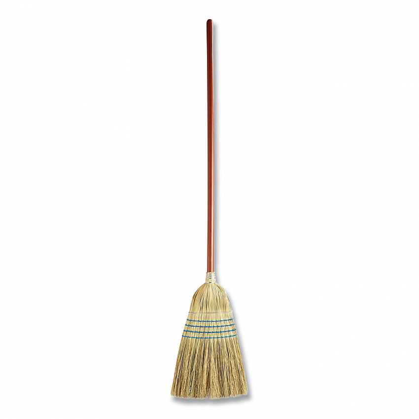 Corn-Fill Broom, Corn Fiber Bristles, 38" Overall Length, Blue (6383)