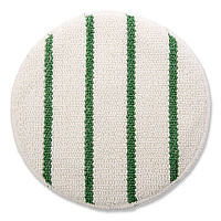 Low Profile Scrub-Strip Carpet Bonnet, 19" Diameter, White/Green, 5/Carton (P269)