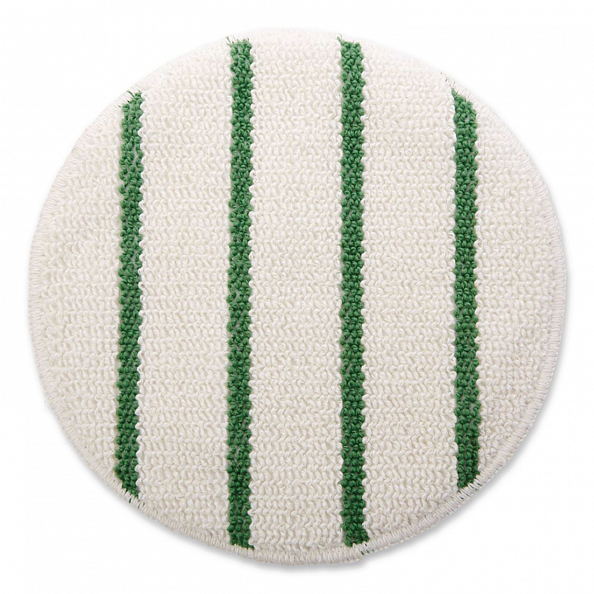 Low Profile Scrub-Strip Carpet Bonnet, 19" Diameter, White/Green (P269EA)