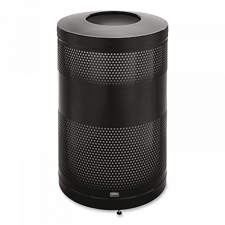Classics Perforated Open Top Receptacle, 51 gal, Steel, Black (S55ETBK)