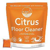 Aqua ChemPacs Citrus Floor Cleaner, Citrus Scent, 100 ChemPacs/Pack (9320930)