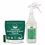 Aqua ChemPacs Non-Acid Bathroom and Bowl Cleaner Starter Pack with Empty 32 oz Spray Bottle, Lavender, 12 ChemPacs/Carton (9321000)