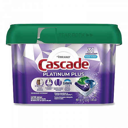 Platinum Plus ActionPacs Dishwasher Detergent Pods, Fresh Scent, 20.7 oz Tub, 31/Pack (06157PK)