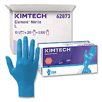 Element Nitrile Exam Gloves, AQL 1.0, Large, 3.2 mil Thick, 9.3" Long, Blue, 250/Box, 10 Boxes/Carton (62873)