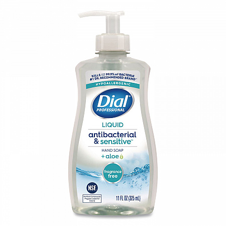 Antibacterial and Sensitive Fragrance-Free Liquid Hand Soap, Unscented, 11 oz, 12/Carton (35476)