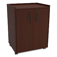 Mobile Refreshment Center, Engineered Wood, 3 Shelves, 23" x 18" x 31", Mahogany (8953MH)