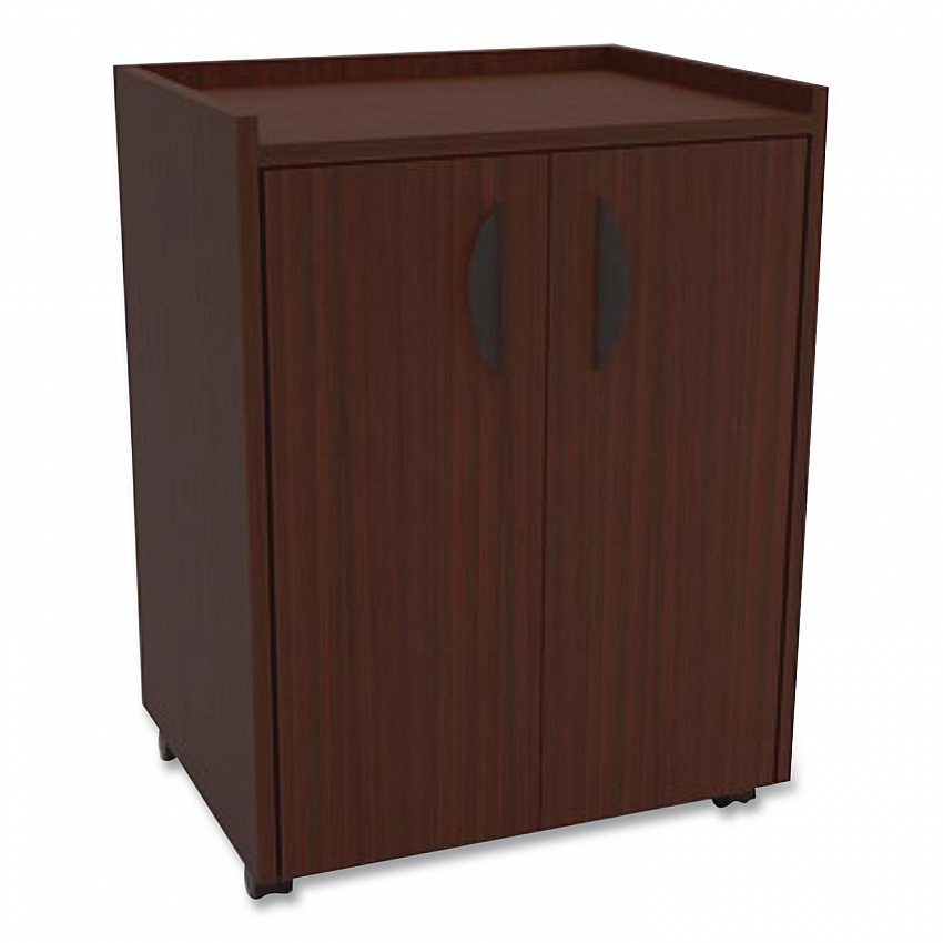 Mobile Refreshment Center, Engineered Wood, 3 Shelves, 23" x 18" x 31", Mahogany (8953MH)