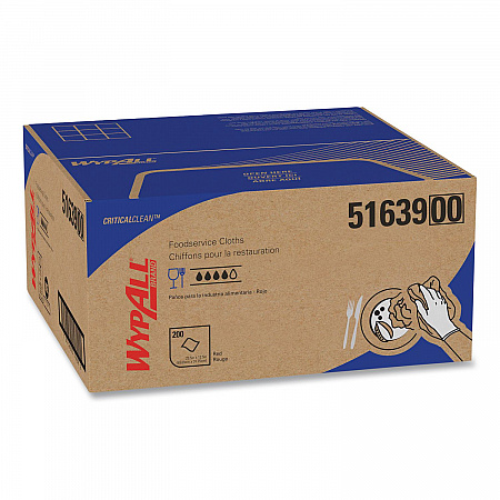 Foodservice Cloths, 12.5 x 23.5, Red, 200/Carton (51639)