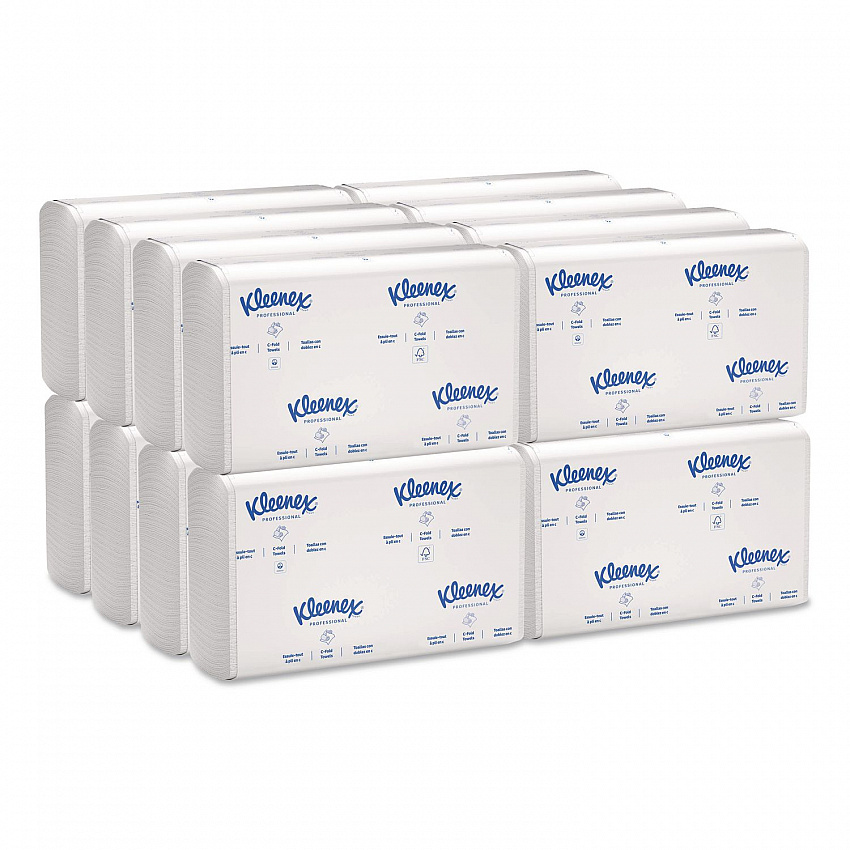 C-Fold Paper Towels, 1 Ply, 10.13 x 13.15, White, 150/Pack, 16 Packs/Carton (01500)