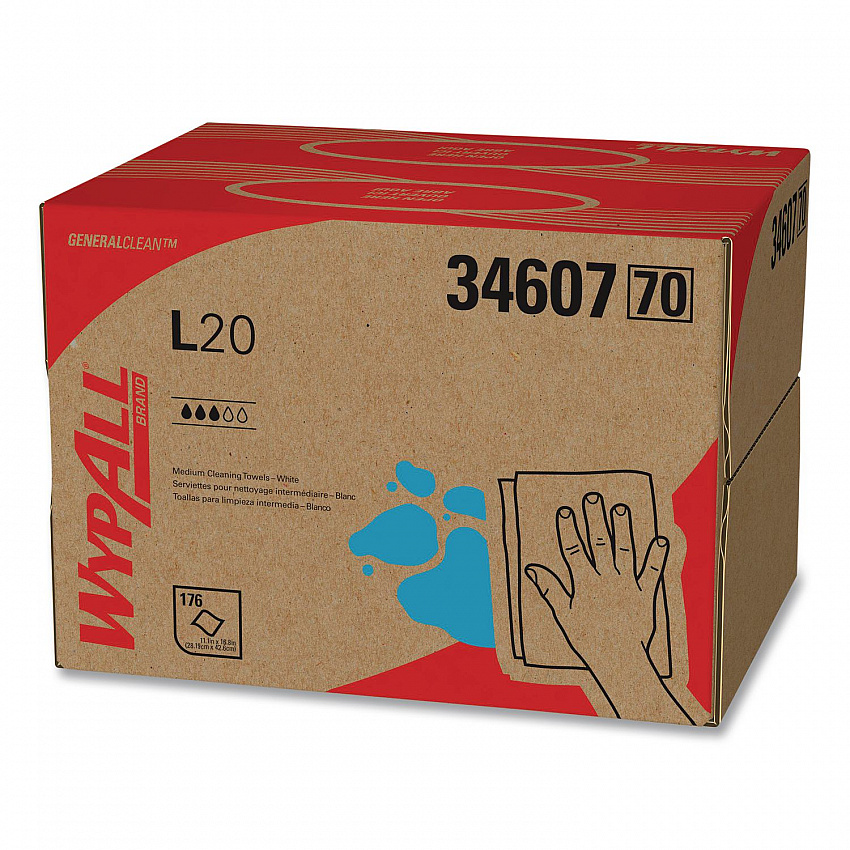L20 Towels, BRAG Box, 11.1 x 16.8, Unscented, White, 176/Box (34607)