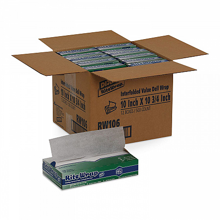 Rite-Wrap Dry Wax Lightweight Deli Paper, 10 x 10.75, 500 Sheets/Pack, 12 Packs/Carton (RW106)