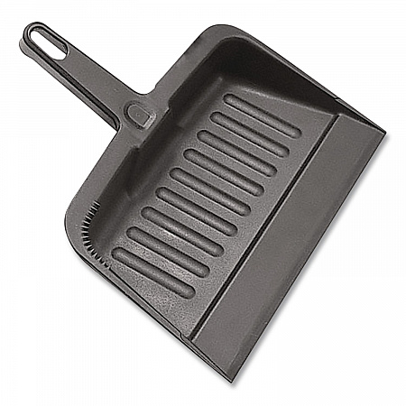 Heavy-Duty Plastic Dust Pan, 12 x 12, Black (700EA)