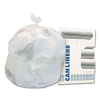 High-Density Waste Can Liners, 30 gal, 16 mic, 30" x 37", Natural, 25 Bags/Roll, 20 Rolls/Carton (Z6037XNR01)