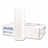 Institutional Low-Density Can Liners, 45 gal, 1.15 mil, 40" x 46", Natural, Interleaved Roll, 20 Bags/Roll, 5 Rolls/Carton (SLW4046SPNS)
