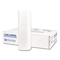 Institutional Low-Density Can Liners, 45 gal, 1.15 mil, 40" x 46", Natural, Interleaved Roll, 20 Bags/Roll, 5 Rolls/Carton (SLW4046SPNS)