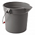 BRUTE Round Utility Pail, 10 qt, Plastic, Gray, 10.5