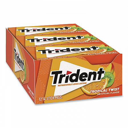Sugar-Free Gum, Tropical Twist, 14 Sticks/Pack, 12 Packs/Box (MOZ01110)