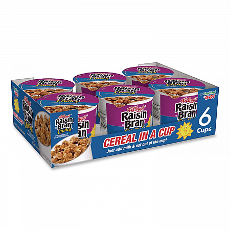 Breakfast Cereal, Raisin Bran Crunch, Single-Serve 2.8 Oz Cup, 6/box (01474)