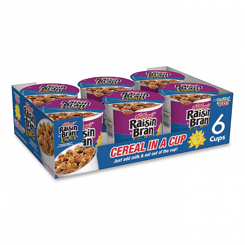 Breakfast Cereal, Raisin Bran Crunch, Single-Serve 2.8 Oz Cup, 6/box (01474)