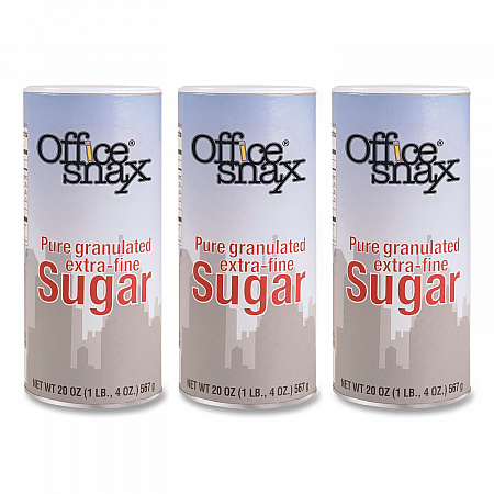 Sugar Canister, 20 oz Reclosable Canister, 3/Pack (00019G)