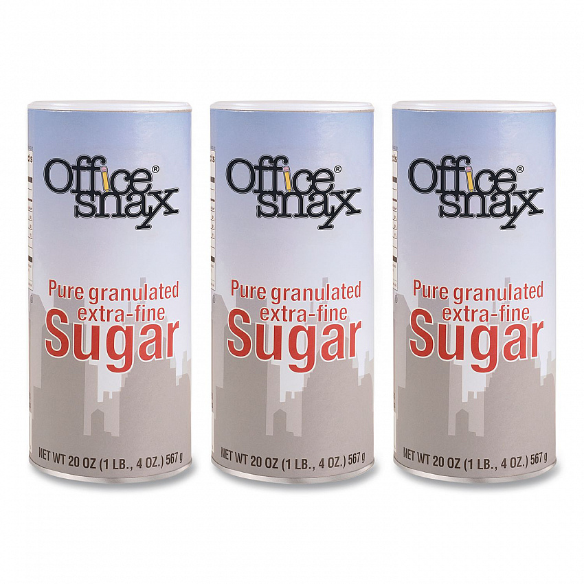 Sugar Canister, 20 oz Reclosable Canister, 3/Pack (00019G)
