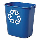 Deskside Recycling Container, Small, 13.63 qt, Plastic, Blue (295573BE)