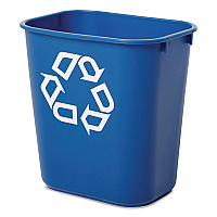 Deskside Recycling Container, Small, 13.63 qt, Plastic, Blue (295573BE)