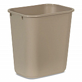 Deskside Plastic Wastebasket, 7 gal, Plastic, Beige (295600BG)