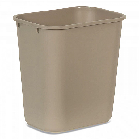 Deskside Plastic Wastebasket, 7 gal, Plastic, Beige (295600BG)