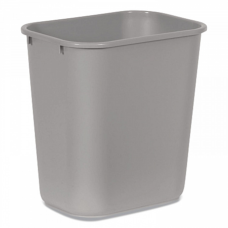 Deskside Plastic Wastebasket, 7 gal, Plastic, Gray (295600GY)