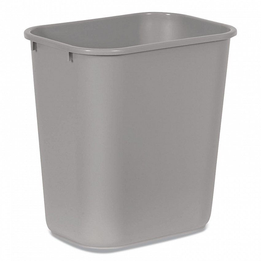 Deskside Plastic Wastebasket, 7 gal, Plastic, Gray (295600GY)