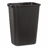 Deskside Plastic Wastebasket, 10.25 gal, Plastic, Black (295700BK)