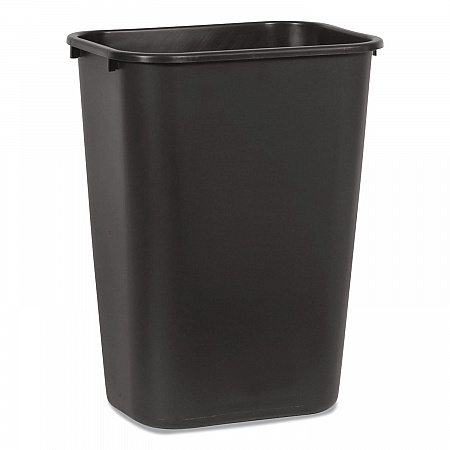Deskside Plastic Wastebasket, 10.25 gal, Plastic, Black (295700BK)