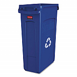 Slim Jim Plastic Recycling Container with Venting Channels, 23 gal, Plastic,  Blue (354007BE)