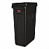 Slim Jim with Venting Channels, 23 gal, Plastic, Black (354060BK)