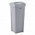 Universal Square Trash Can with Swing Lid, 23 gal, Plastic, Gray (2143862)