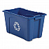Stacking Recycle Bin, 18 gal, Polyethylene, Blue (571873BE)