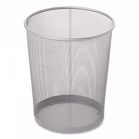 Steel Mesh Wastebasket, 5 gal, Steel Mesh,  Silver (WMB20SLV)