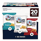 Gluten-Free Potato Chips Variety Pack, Sea Salt and Vinegar/Sweet Mesquite Barbeque/Original Sea Salt, 1 oz Bag, 20/Carton (SNY00342)