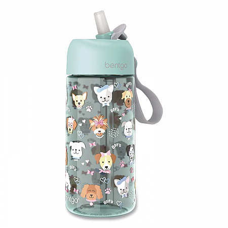 Puppy Love Plastic Water Bottle, 15 oz, Multicolor (DWB1PPY)