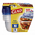 Soup and Salad Containers, Medium Rectangle, 24 oz, 6.49 x 4.86 x 2.98, Clear/Bue, Plastic, 5/Pack (60796PK)