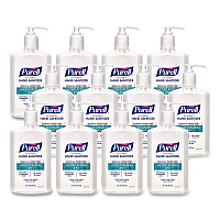 2 in 1 Moisturizing Advanced Hand Sanitizer Gel, 12 oz Pump Bottle, Clean Scent, 12/Carton (369812CT)