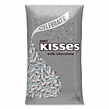 KISSES Milk Chocolate Candy, Silver Foils, 60 oz Bag (HEC33458)