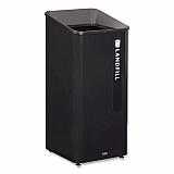 Sustain Decorative Refuse with Recycling Lid, 23 gal, Metal/Plastic, Black (2078988)