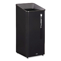 Sustain Decorative Refuse with Recycling Lid, 23 gal, Metal/Plastic, Black (2078988)